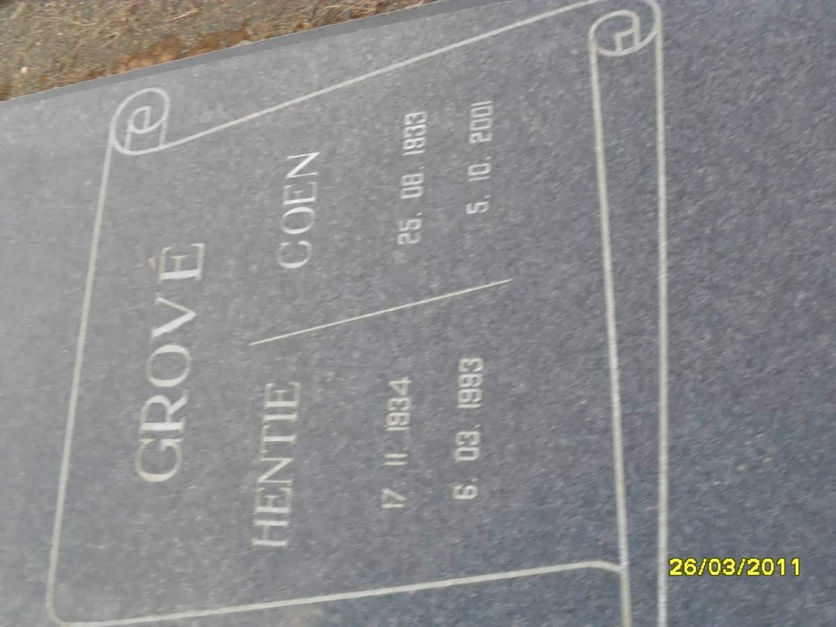 GROVÉ Coen 1933-2001 &amp; Hentie 1934-1993