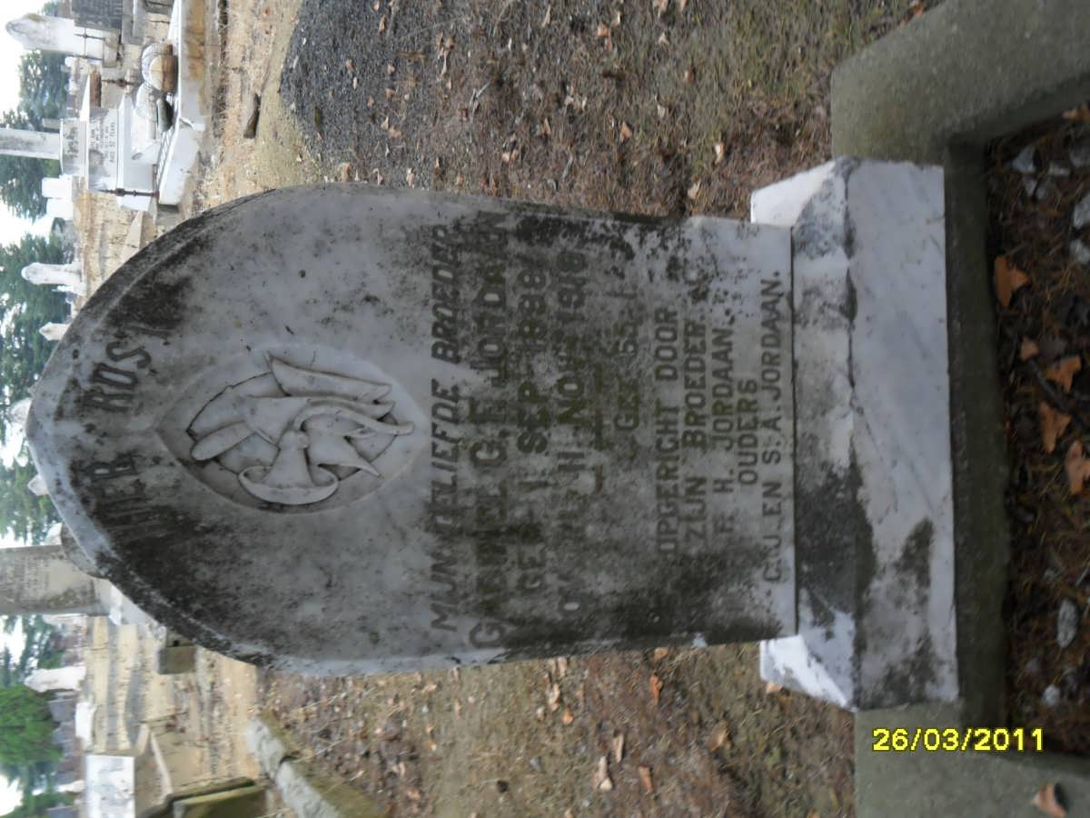 JORDAAN Gabriel G.F. 1898-1918