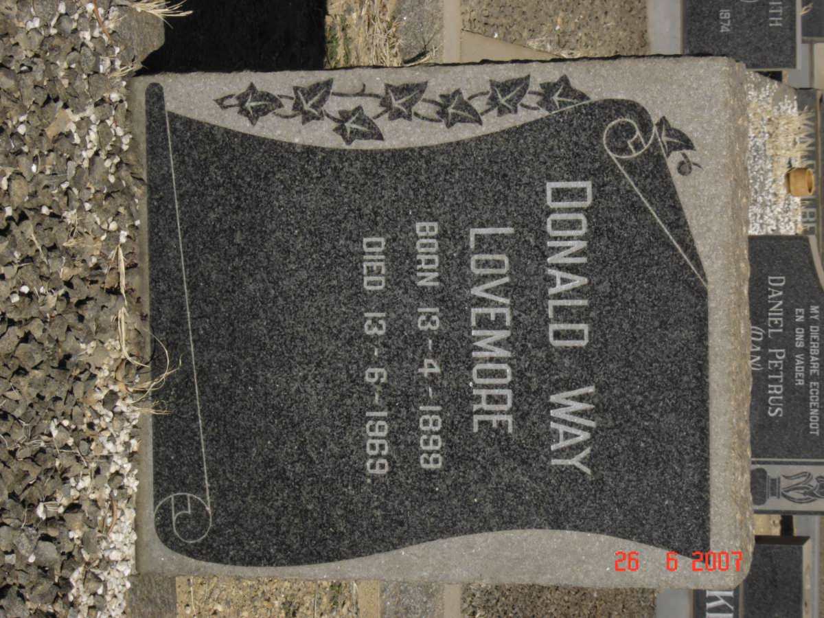 LOVEMORE Donald Way 1899-1969