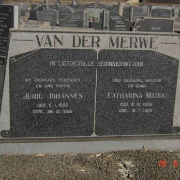 MERWE Jurie Johannes, van der 1896-1968 &amp; Catharina Maria 1906-1983