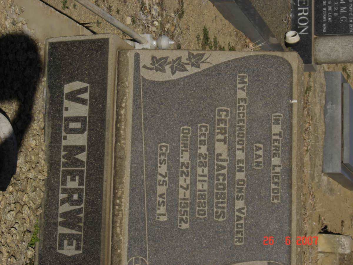 MERWE Gert Jacobus, v.d. 1880-1952
