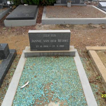 MERWE Jannie, van der 1904-1980