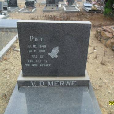 MERWE Piet, v.d. 1940-1990
