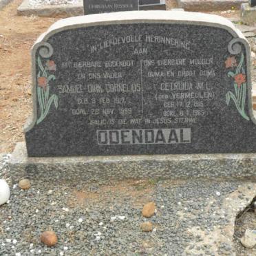 ODENDAAL Samuel Dirk Cornelius 1917-1959 &amp; Gertruida M.L. VERMEULEN 1915-1965