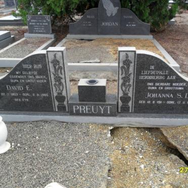 PREUYT David E. 1903-1980 &amp; Johanna S.D. 1911-1987