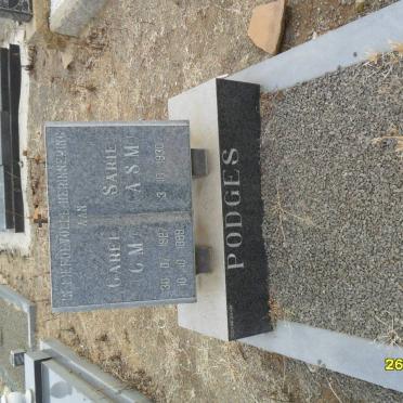 PODGES C.M. 1927-1989 &amp; A.S.M. 1930-