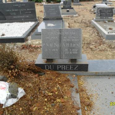PREEZ P.N.M., du 1924- &amp; A.H. 1932-1981