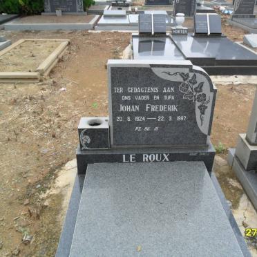 ROUX Johan Frederik, le 1924-1997