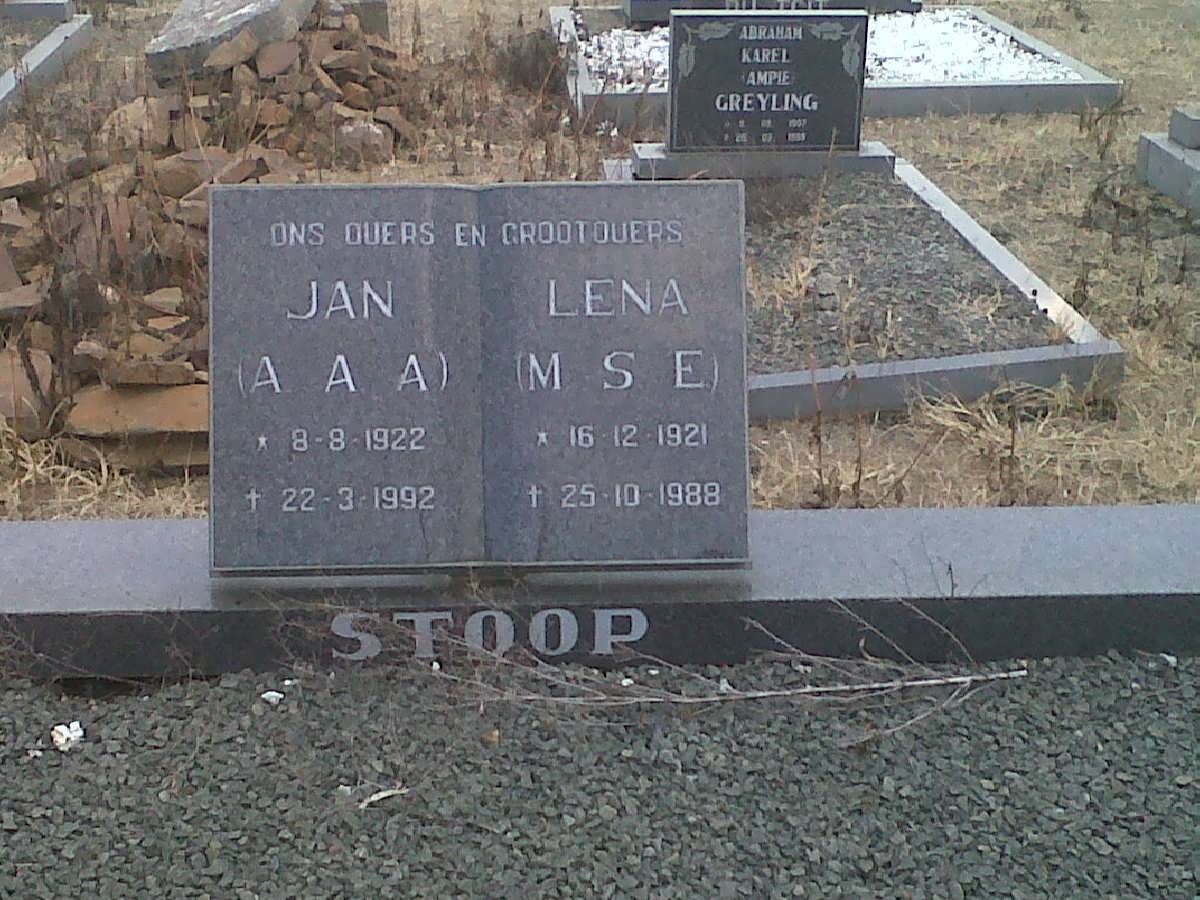 STOOP A.A.A. 1922-1992 &amp; M.S.E. 1921-1988