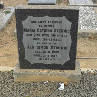 STRUWIG Jan Simon 1895-1975 &amp; Maria Cathrina VAN DYK 1900-1961