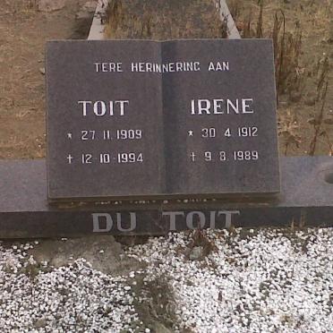 TOIT Toit, du 1909-1994 &amp; Irene 1912-1989