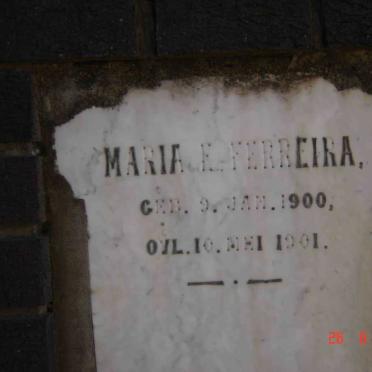 FERREIRA Maria E. 1900-1901