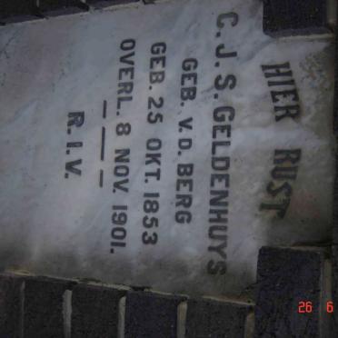 GELDENHUYS C.J.S. nee v.d. BERG 1853-1901