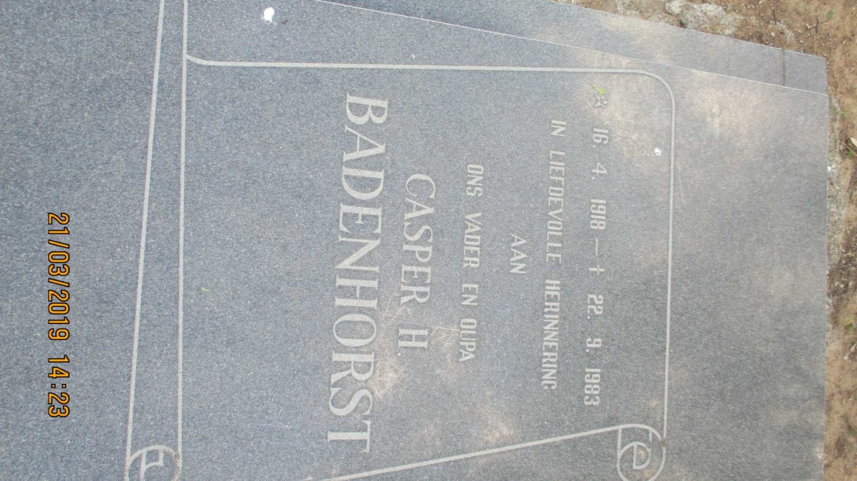 BADENHORST Casper H. 1918-1983