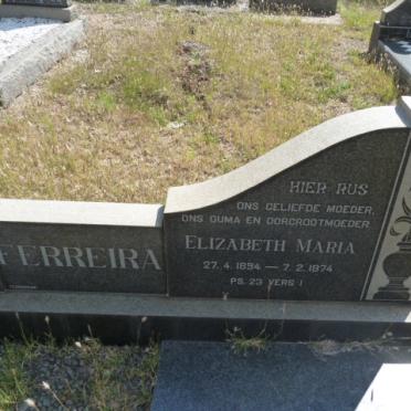 FERREIRA Nicolaas Petrus 1894-1965 & Elizabeth Maria 1894-1974