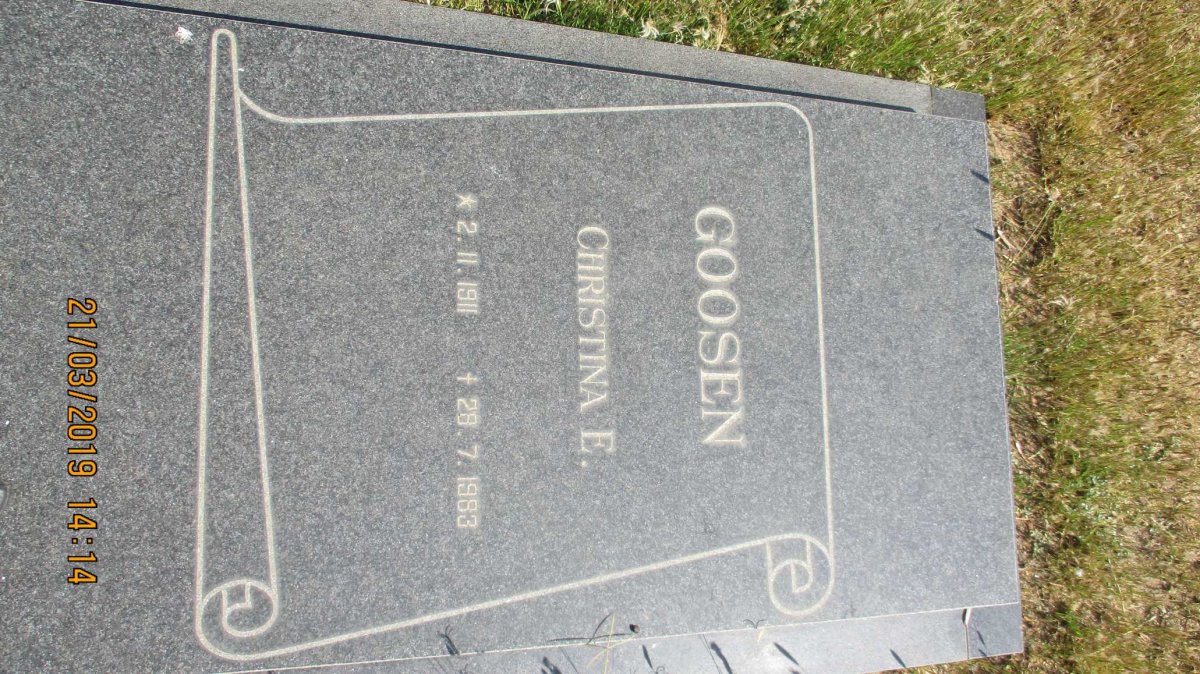 GOOSEN Christina E. 1911-1983