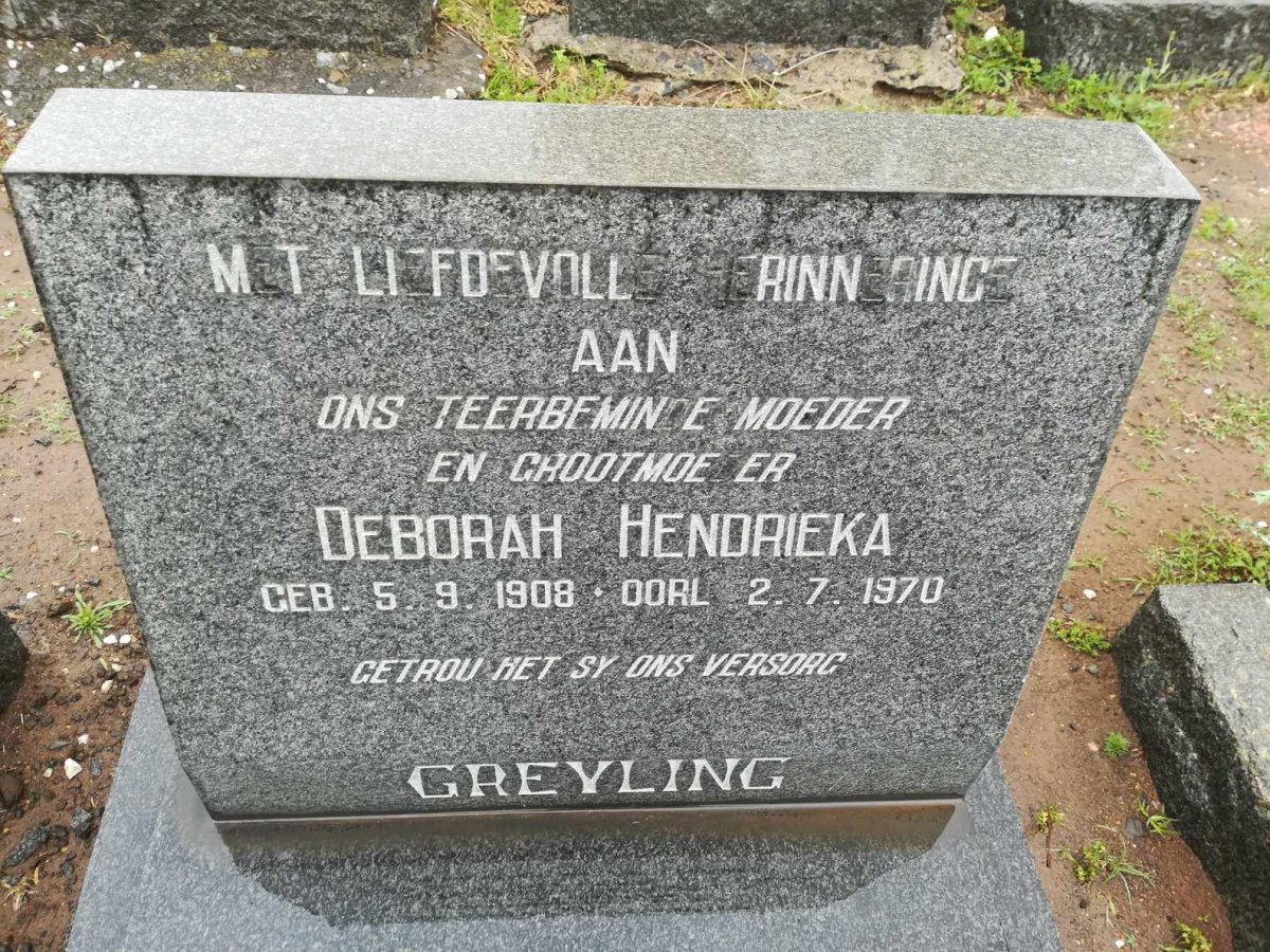 GREYLING Deborah Hendrieka 1908-1970