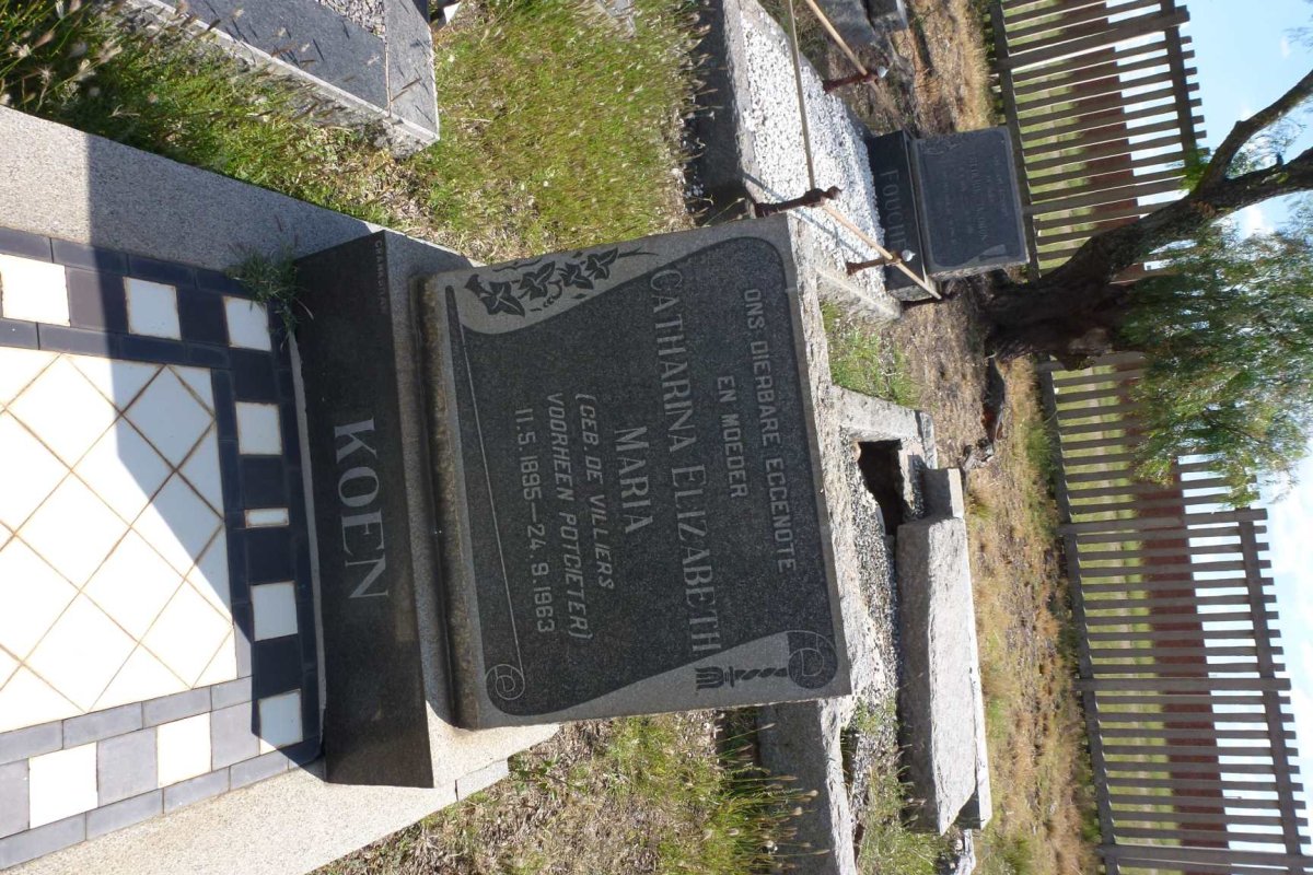 KOEN Catharina Elizabeth Maria formerly POTGIETER nee DE VILLIERS 1895-1963