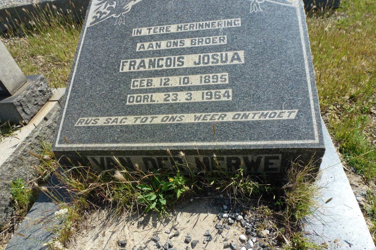 MERWE Francois Josua, van der 1895-1964