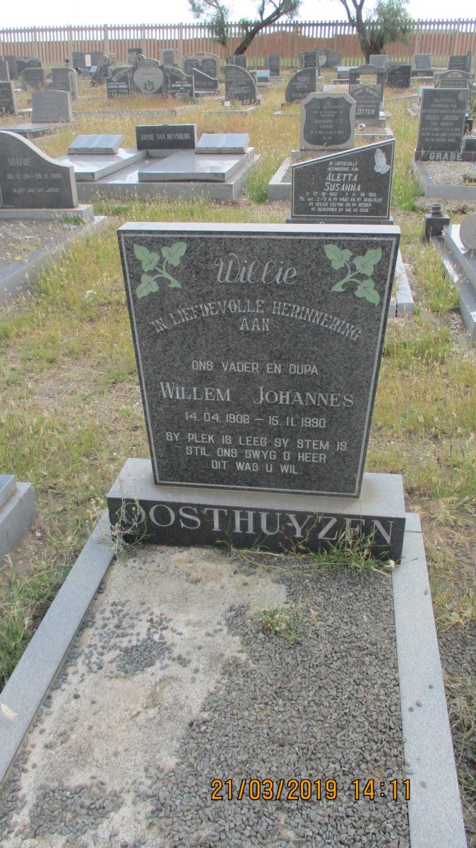 OOSTHUYZEN Willem Johannes 1908-1990