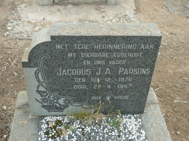 PARSONS Jacobus J.A. 1876-1947