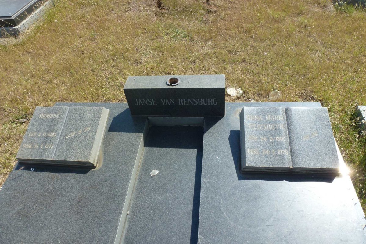 RENSBURG Hendrik, Janse van 1893-1975 & Anna Maria Elizabeth 1900-1978