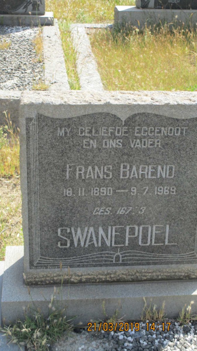 SWANEPOEL Frans Barend 1890-1969