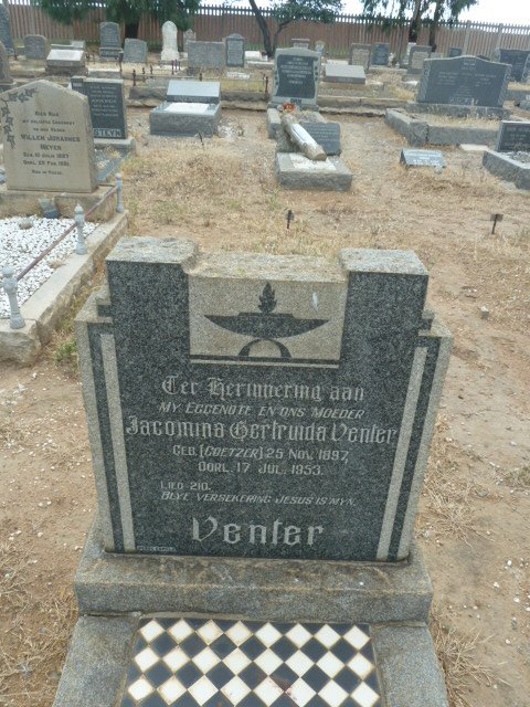 VENTER Jacomina Gertruida nee COETZER 1897-1953