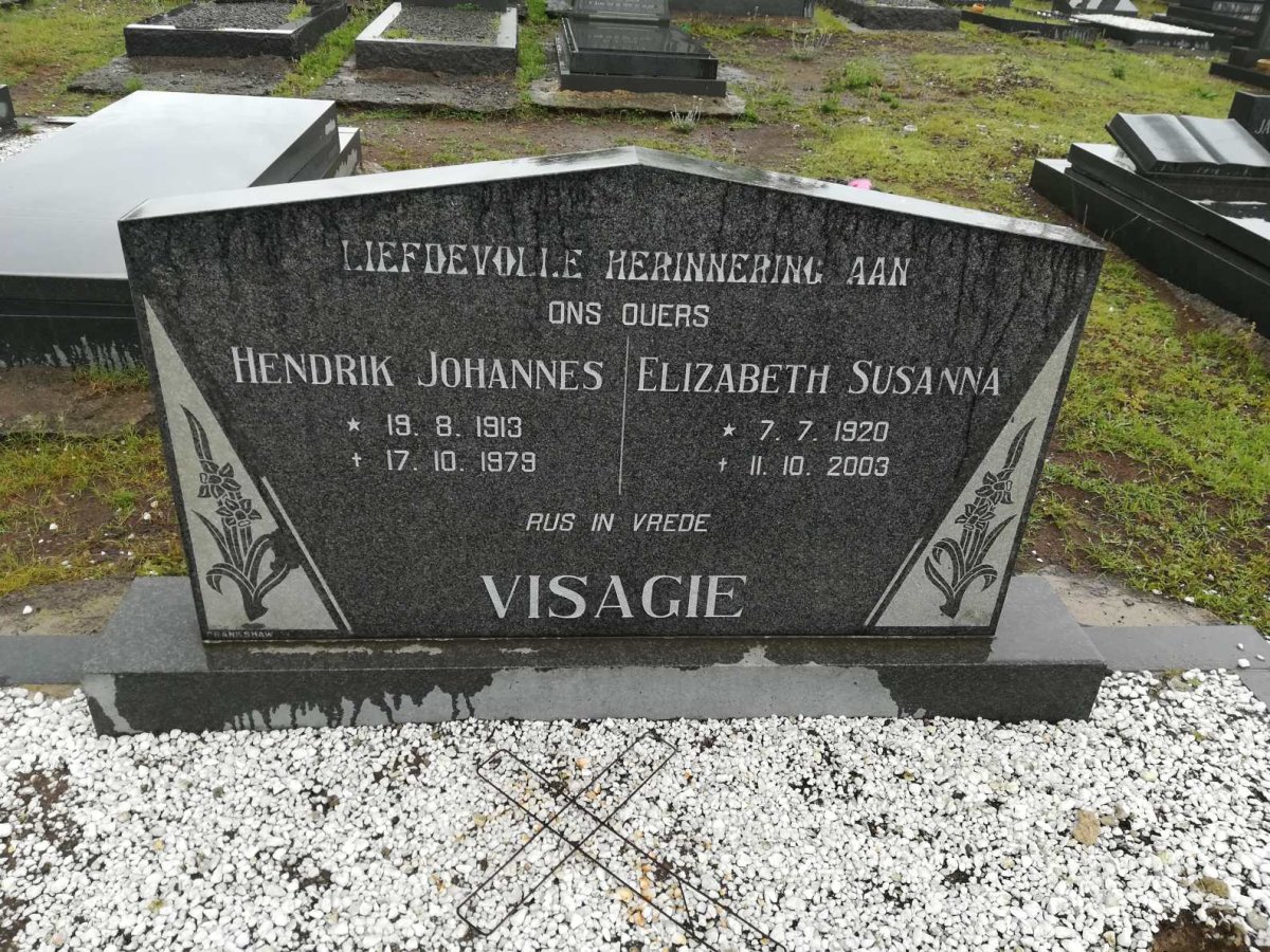 VISAGIE Hendrik Johannes 1913-1979 & Elizabeth Susanna 1920-2003