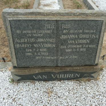 VUUREN Albertus Johannes, van 1896-1953 & Johanna Christina FERREIRA 1898-1976