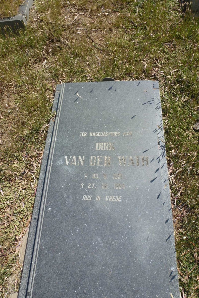 WATH Dirk, van der 1921-1994