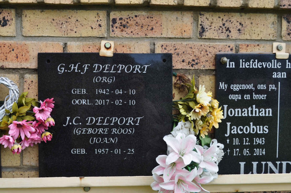 DELPORT G.H.F. 1942-2017 &amp; J.C. ROOS 1957-