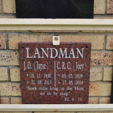 LANDMAN J.O. 1930-2013 &amp; C.R.C. 1929-2014