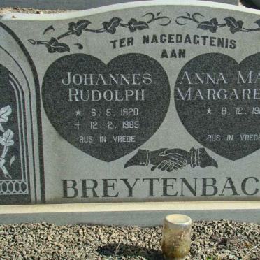 BREYTENBACH Johannes Rudolph 1920-1985 &amp; Anna Maria Margaretha 1912-