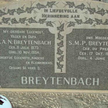 BREYTENBACH J.A.N. 1873-1954 &amp; S.M.P. nee DU PREEZ 1877-1961