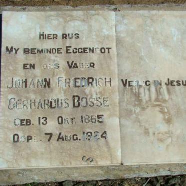 BOSSE Johann Friedrich Gerhardus 1865-1924