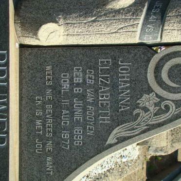BRUWER Elizabeth nee VAN ROOYEN 1896-1977