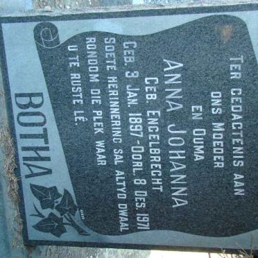 BOTHA Anna Johanna nee ENGELBRECHT 1897-1971