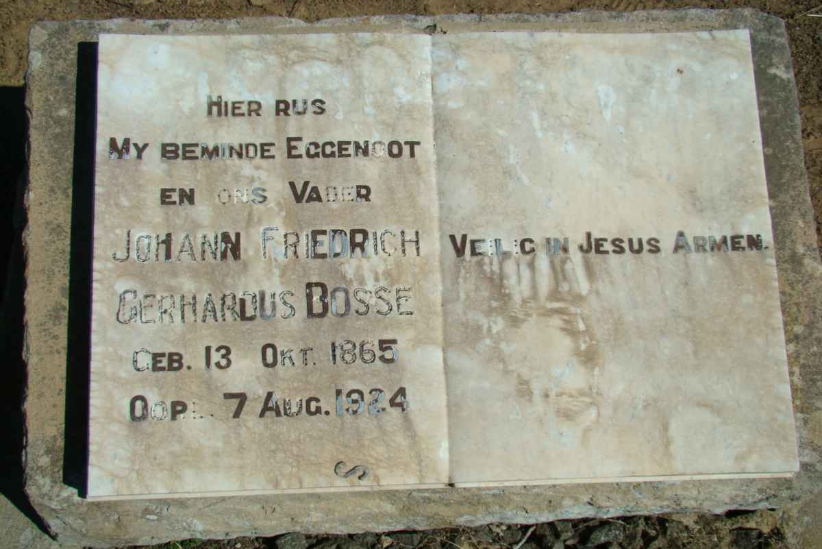 BOSSE Johann Friedrich Gerhardus 1865-1924