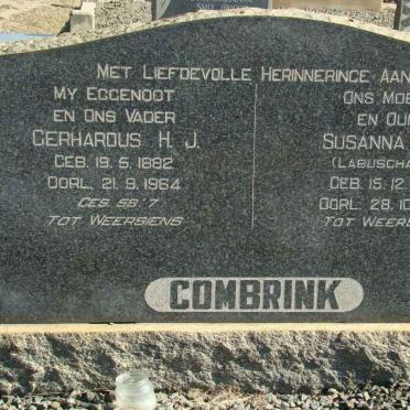 COMBRINK Gerhardus H.J. 1882-1964 &amp; Susanna C.E. LABUSCHAGNE 1886-1975