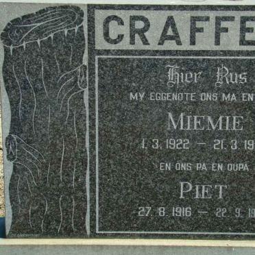 CRAFFERT Piet 1916-1997 &amp; Miemie 1922-1993