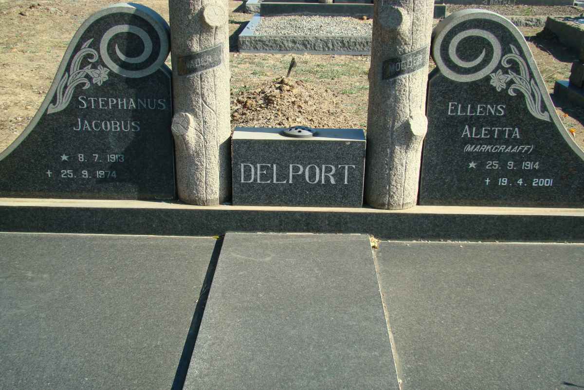 DELPORT Stephanus Jacobus 1913-1974 &amp; Ellens Aletta MARKGRAAF 1914-2001