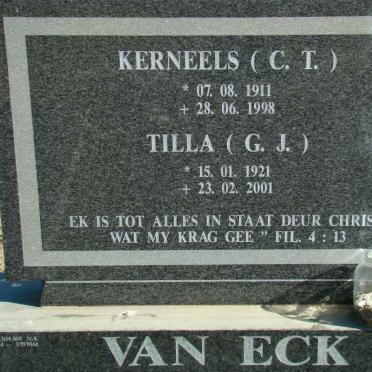 ECK C.T., van 1911-1998 &amp; G.J. 1921-2001