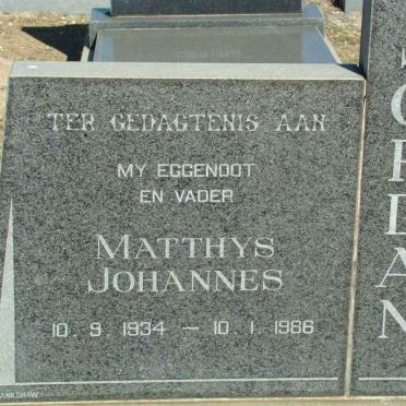 JORDAN Matthys Johannes 1934-1986