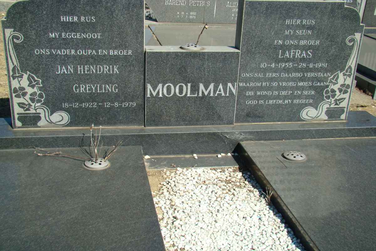 MOOLMAN Jan Hendrik Greyling 1922-1979 :: MOOLMAN Lafras 1955-1981