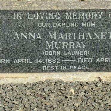 MURRAY Anna Marthanett nee LAUMER 1882-1967