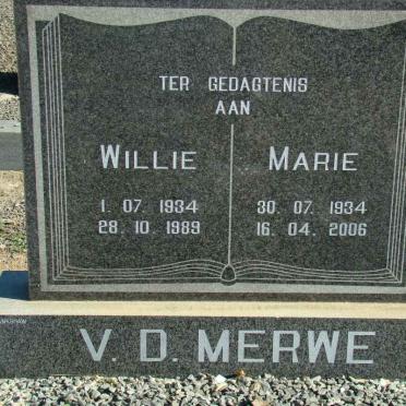 MERWE Willie, v.d. 1934-1989 &amp; Marie 1934-2006