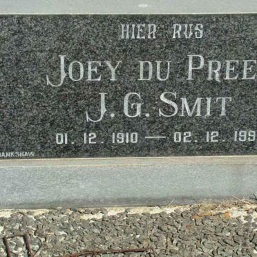 PREEZ J.G., du nee SMIT 1910-1991