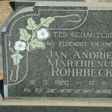ROHRBECK Jan Andries Marthienus 1920-1985