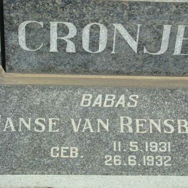 RENSBURG Baba, Janse van 1932-1932 :: JANSE VAN RENSBURG Baba 1932-1932